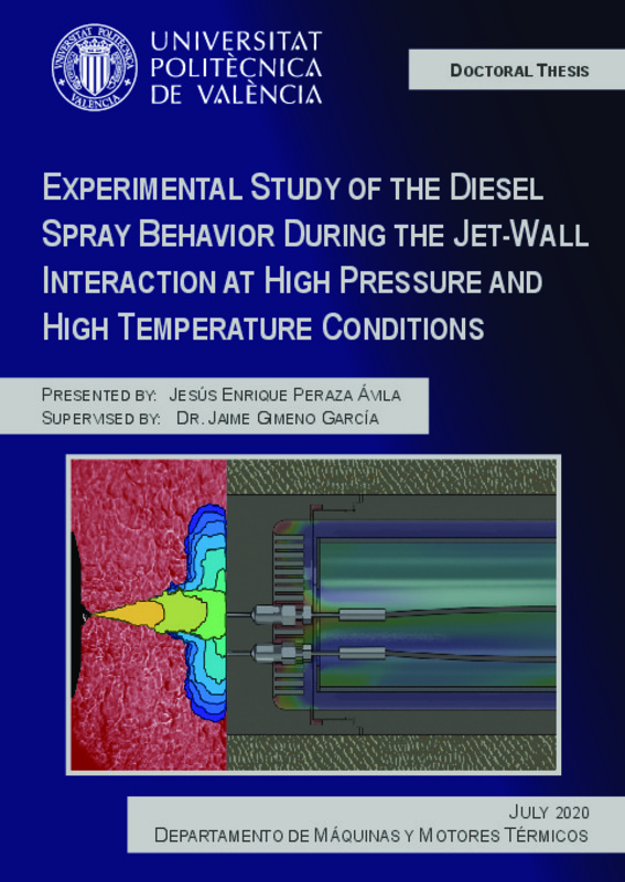 Experimental study of the diesel spray behavior during the jetwall
